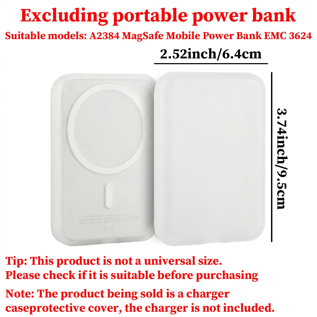 3/2/1Pc Magnetic Power Bank Protective Case - Tpu Anti-Drop Protective Cover, Compatible with Magsafe |   Charger Protective Case |   Textured Finish and Secure Locking Design (Battery Not Included)